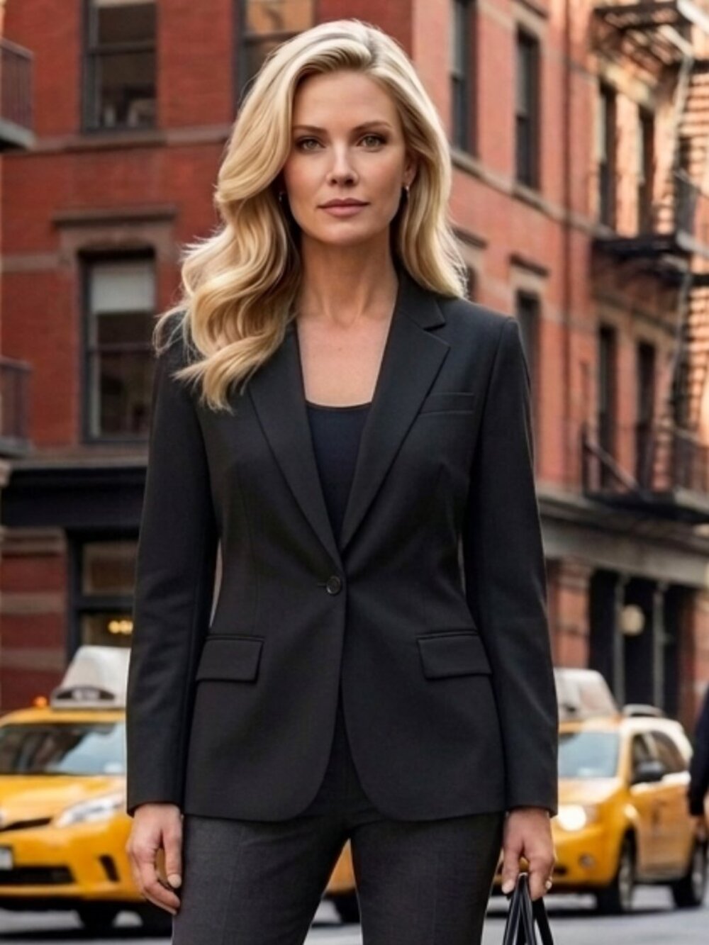 Calvin Klein Women's Size 14 Black Suit Jacket Blazer One Button Career